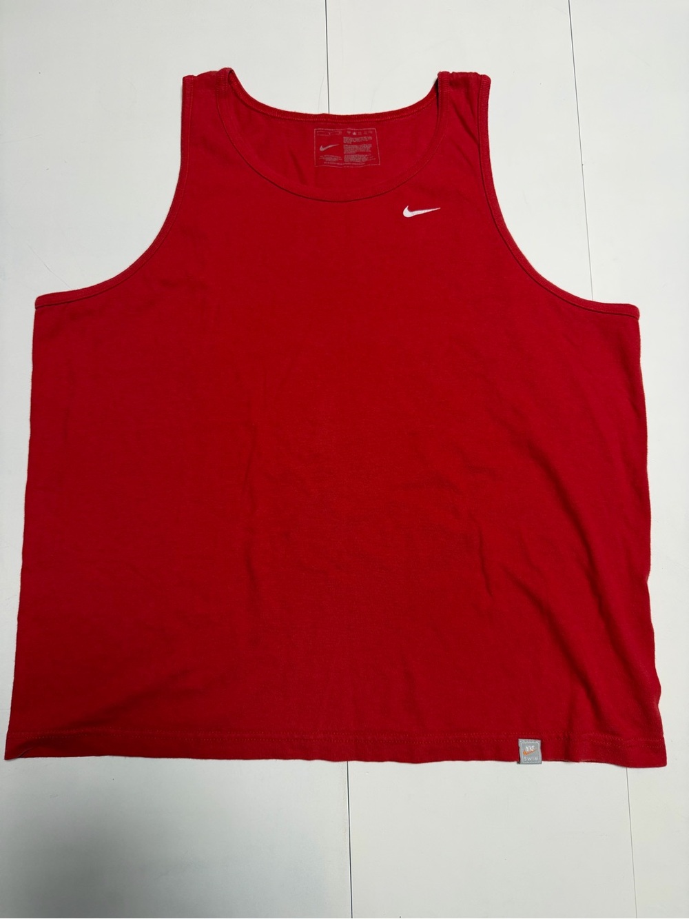Vintage Nike Seim Red Tank Top - Classic Swoosh